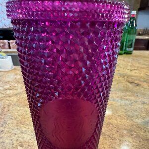 Starbucks 2022 Venti  Pink Studded Bling Tumbler